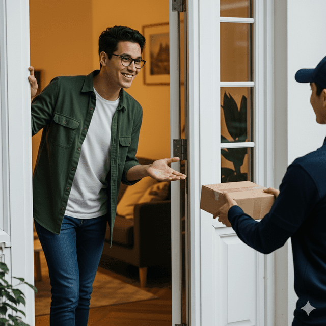 Package delivery to front door